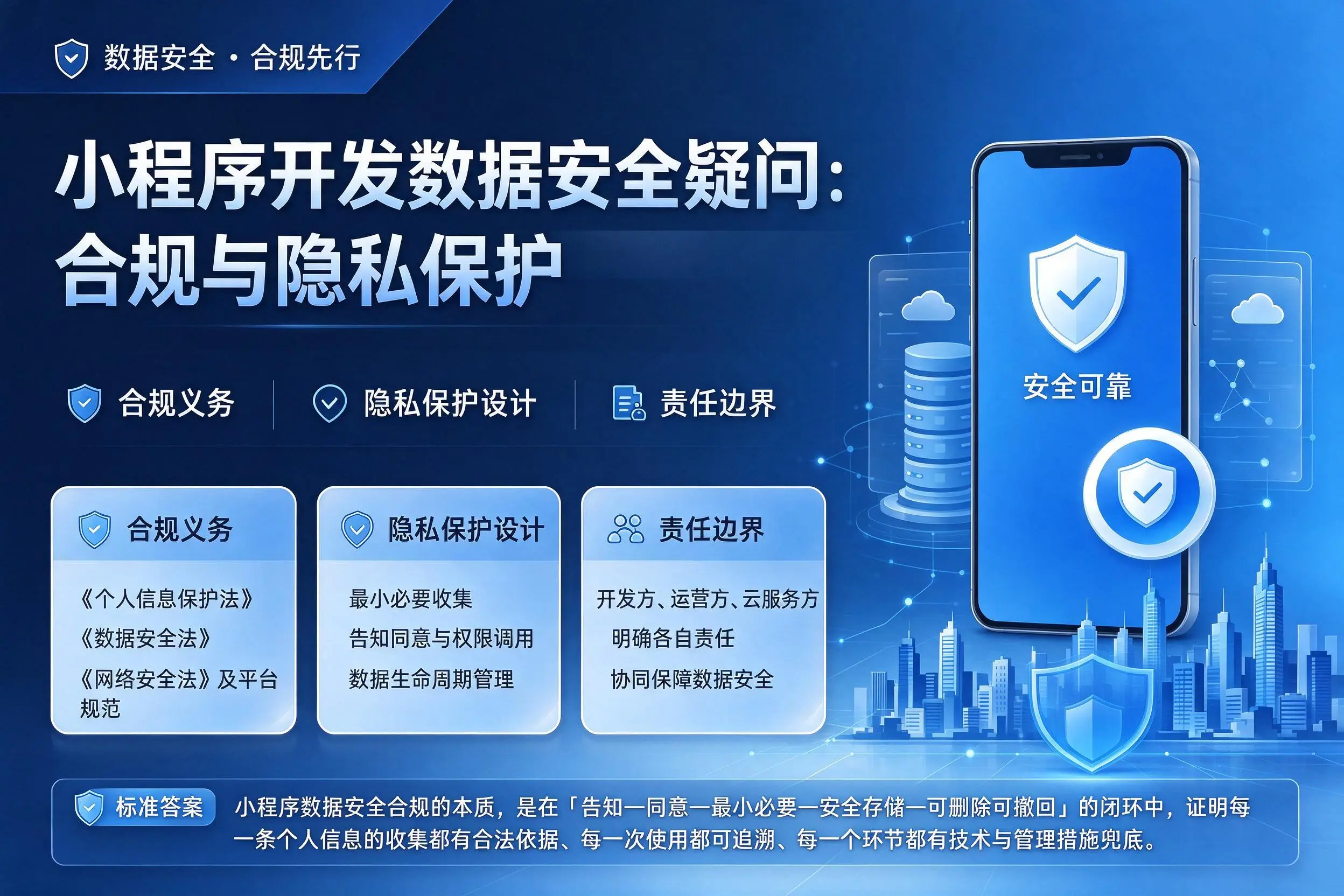 韶关小程序开发数据安全疑问:合规与隐私保护
