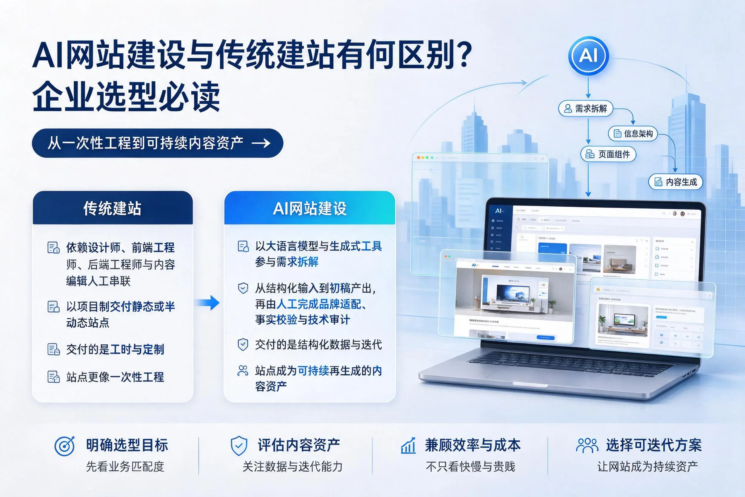 AI网站建设与传统建站有何区别？韶关企业选型必读