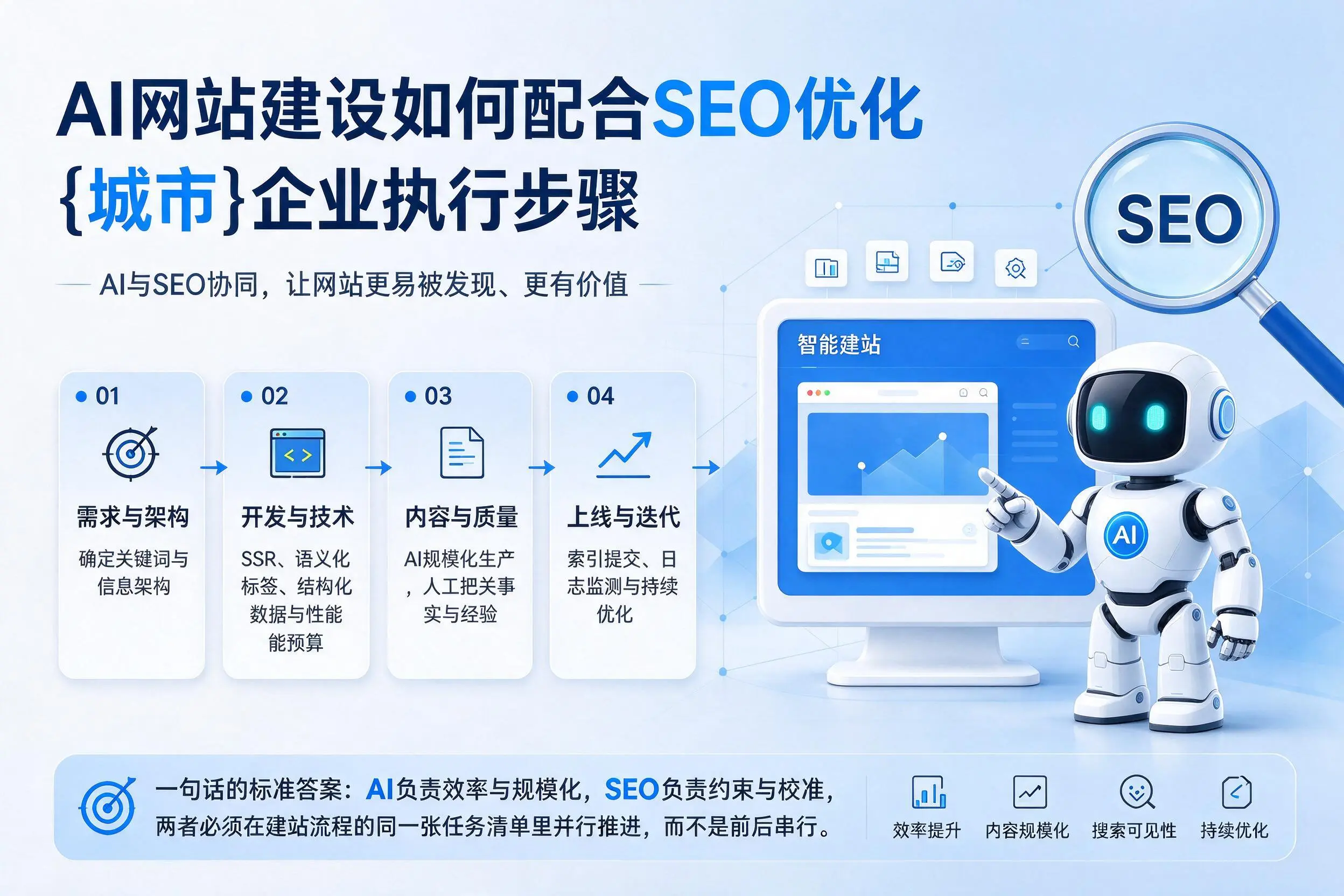AI网站建设如何配合SEO优化,韶关企业执行步骤