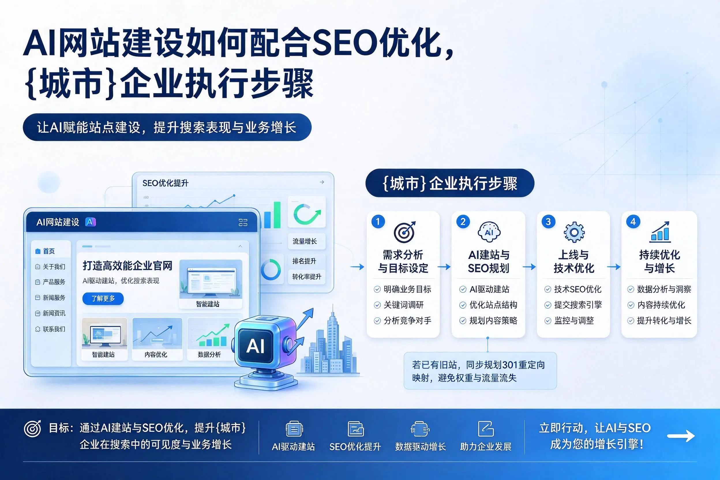AI网站建设如何配合SEO优化,韶关企业执行步骤
