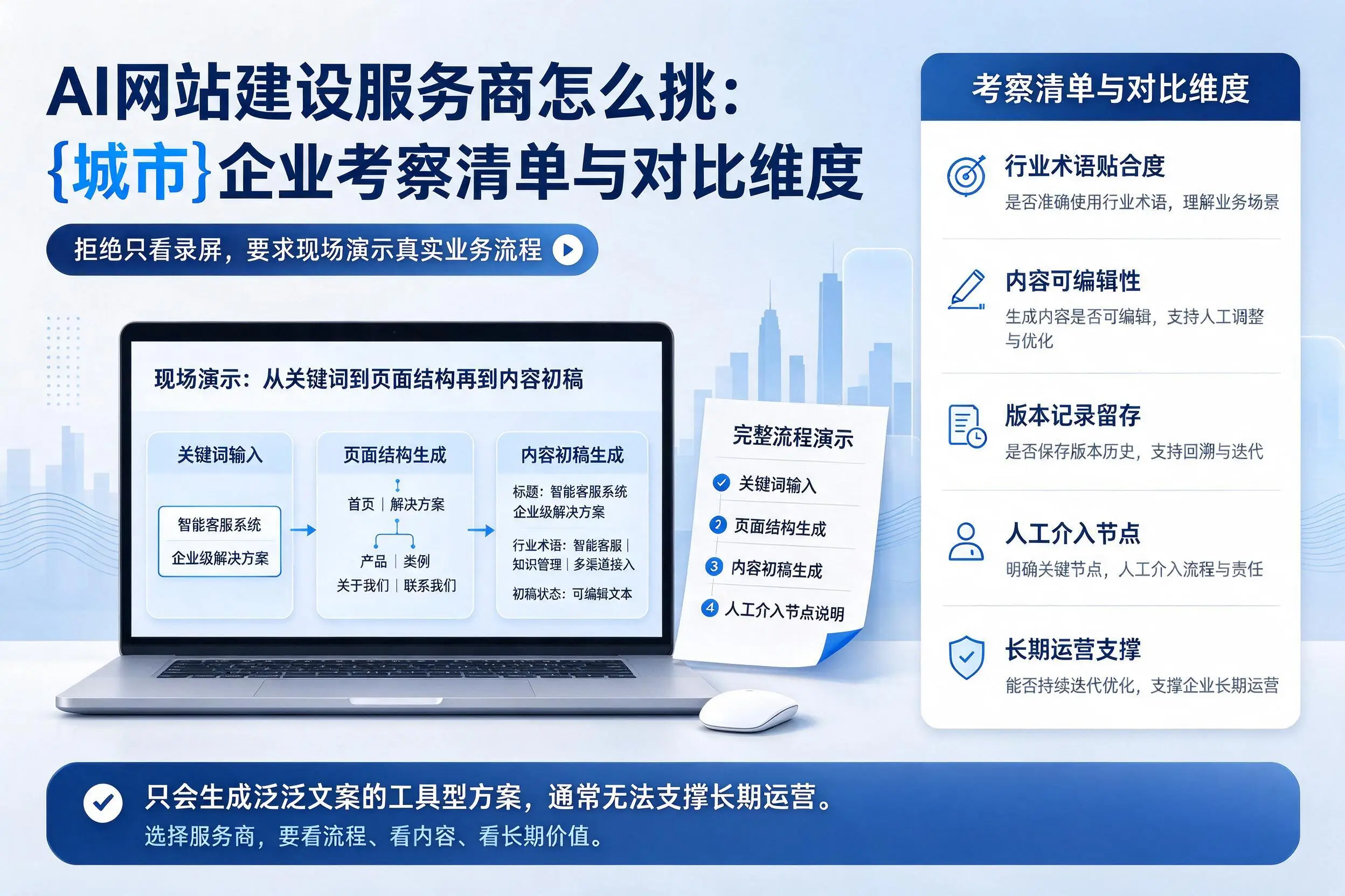 AI网站建设服务商怎么挑:韶关企业考察清单与对比维度