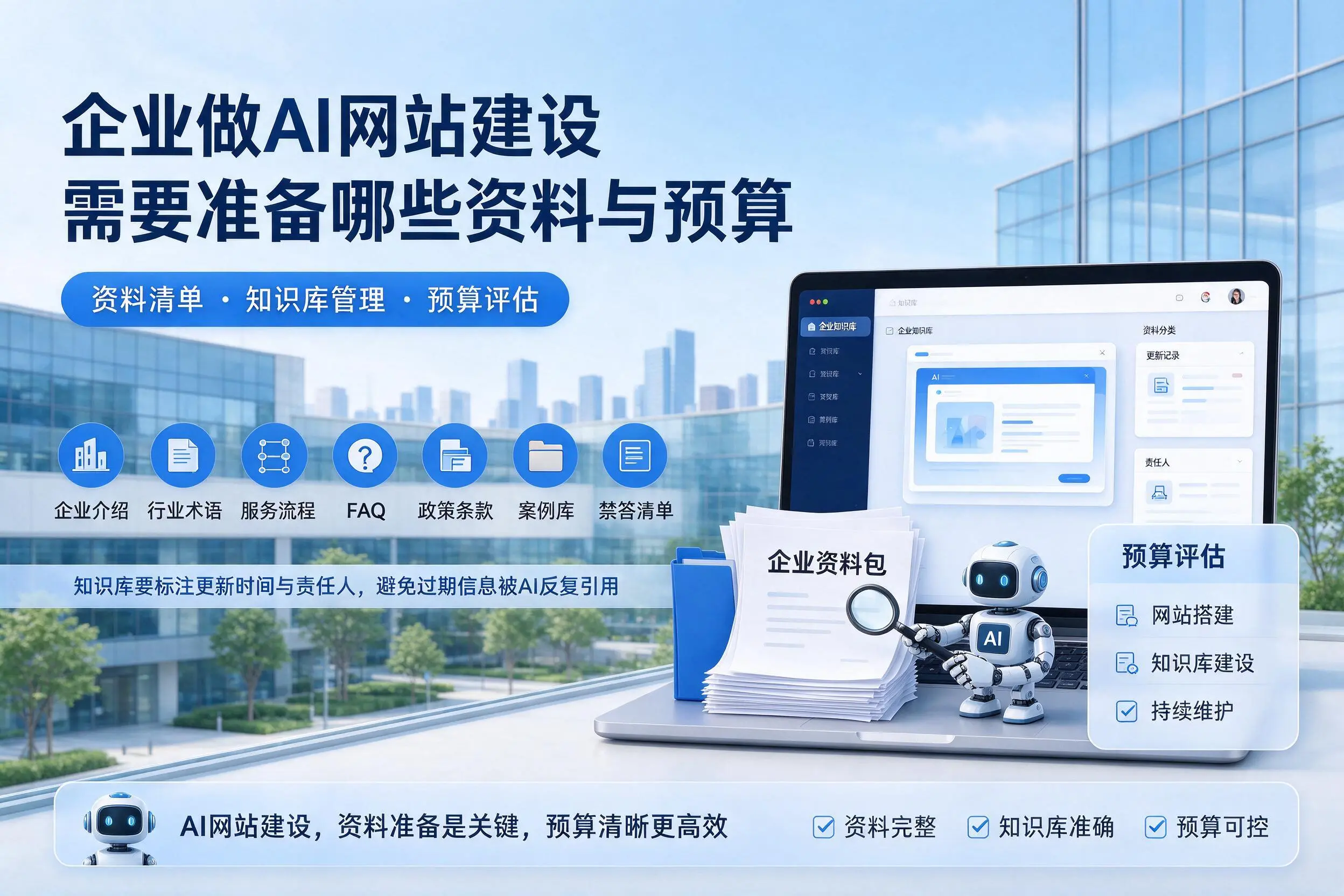韶关企业做AI网站建设需要准备哪些资料与预算